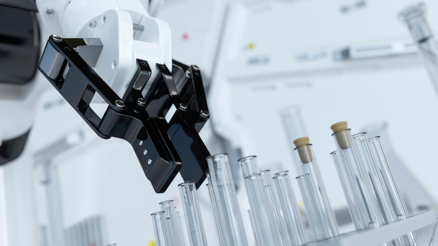 Robot gripper handling test tubes