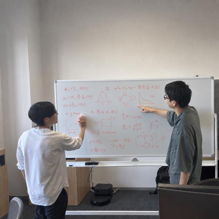 ホワイトボードでの研究議論